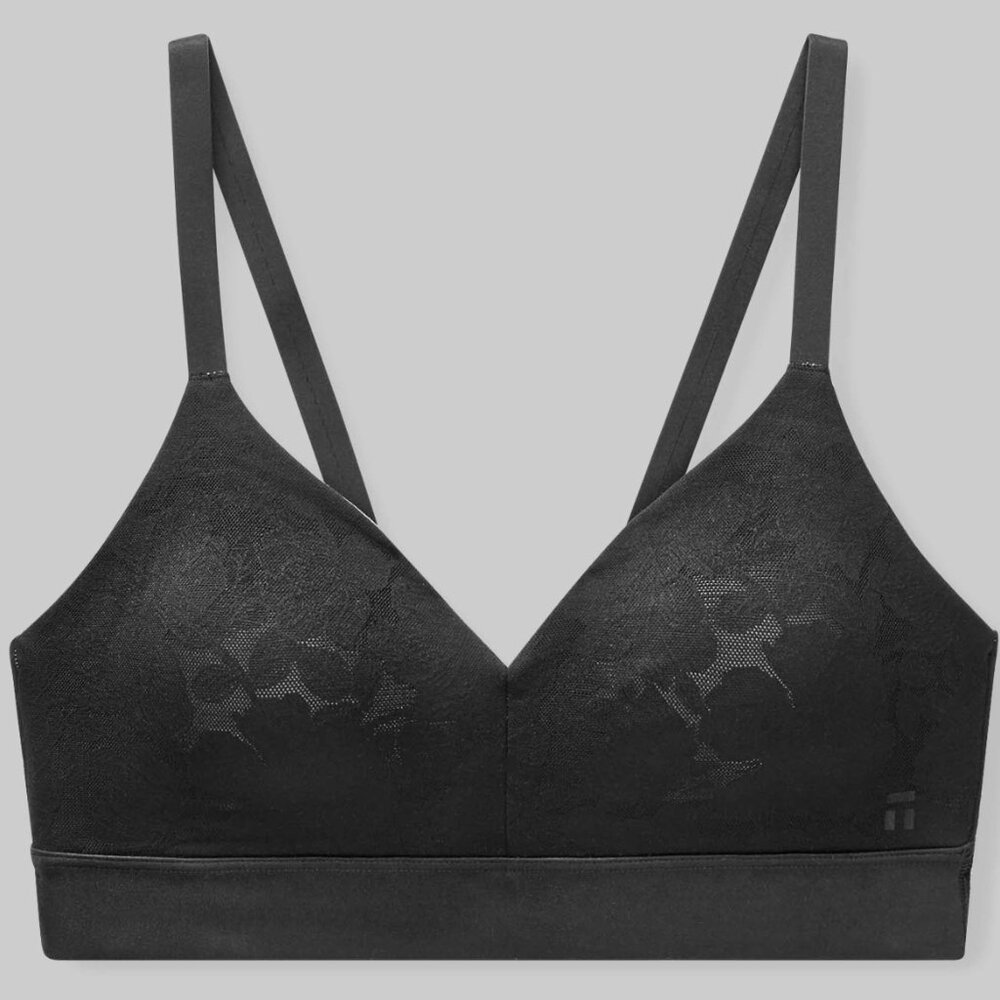 NWT Tommy John Second Skin Comfort Lace Bralette Size S (A-C) Black